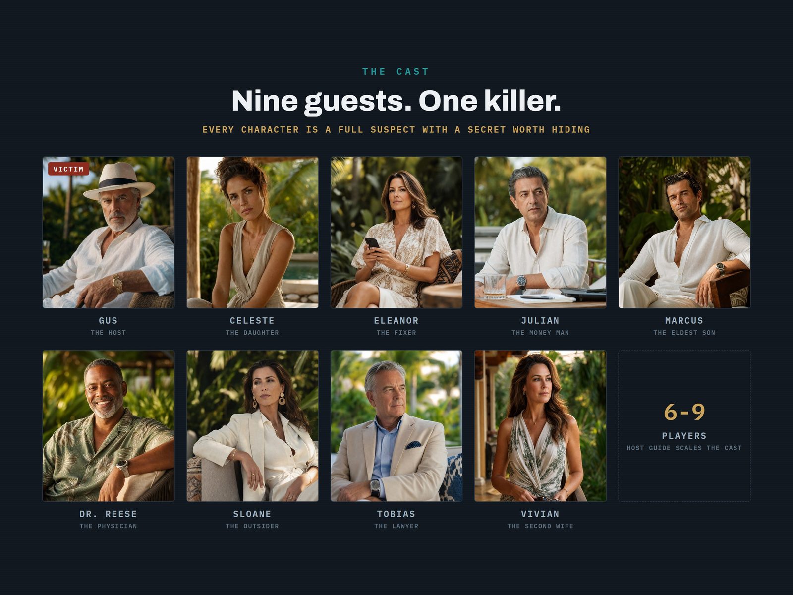 The cast of A Fortune to Die For