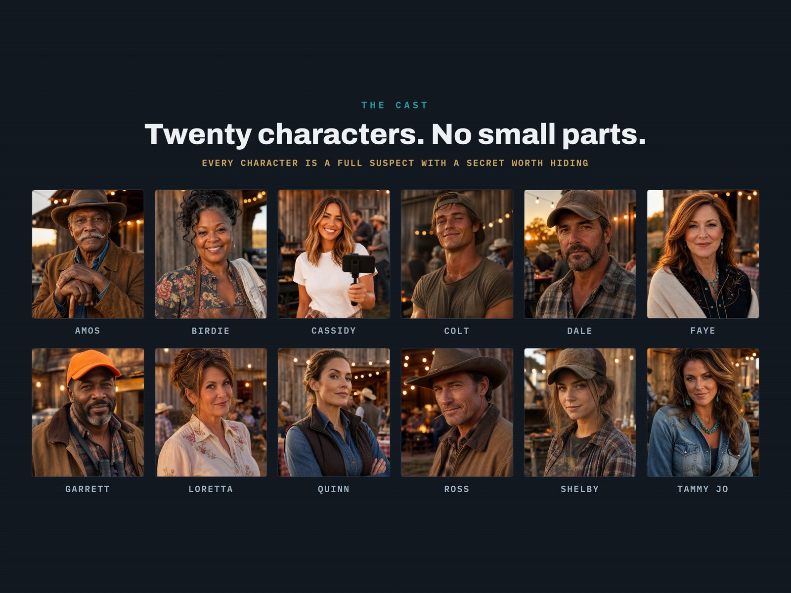 The cast of A Ranch to Die For